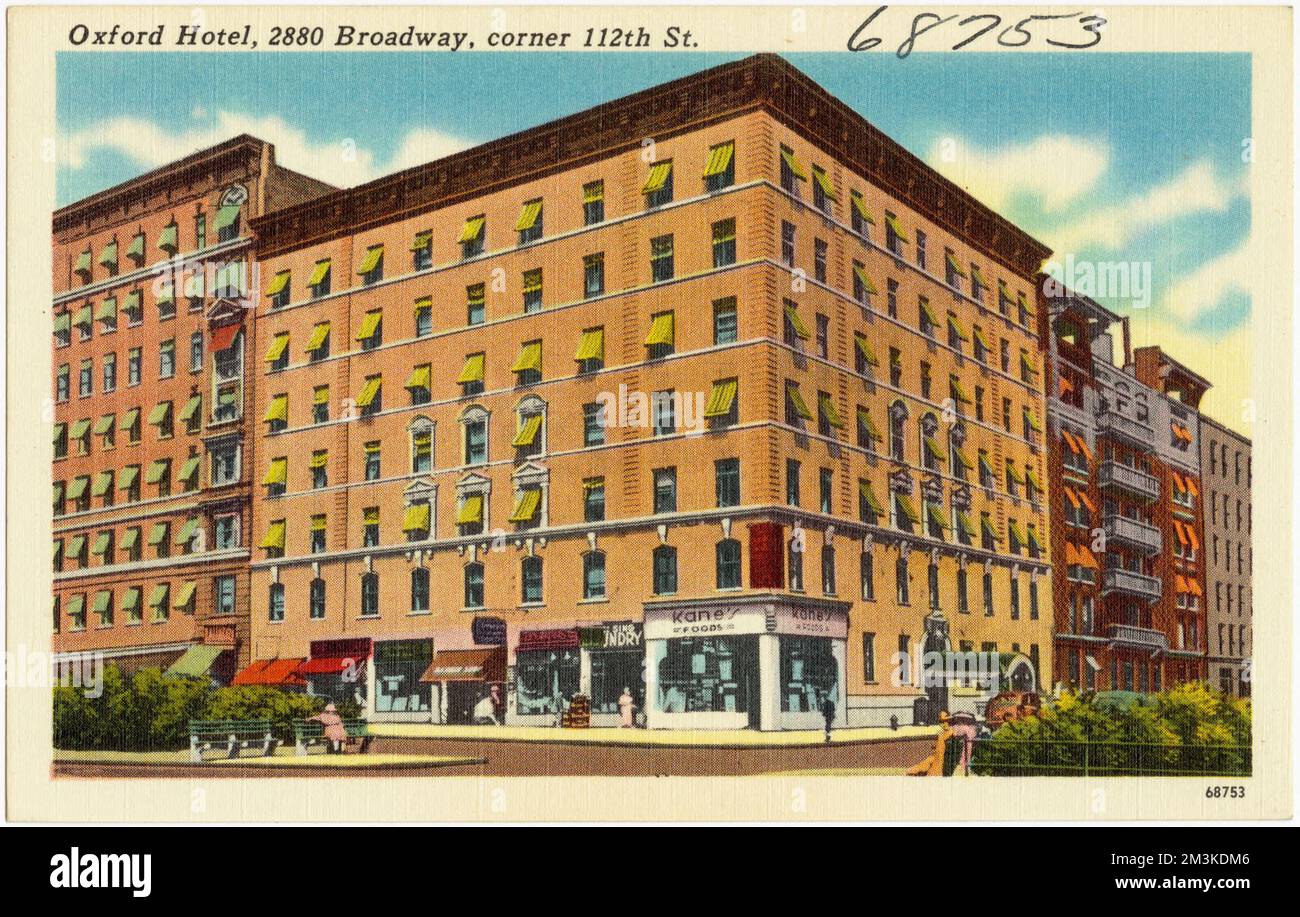 Oxford Hotel, 2880 Broadway, à l'angle de 112th St. , Hôtels, Tichnor Brothers Collection, cartes postales des États-Unis Banque D'Images