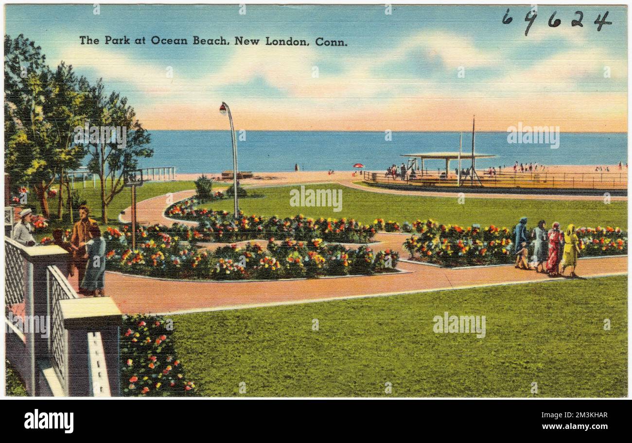 Le parc à Ocean Beach, New London, Connecticut , Parks, Tichnor Brothers Collection, cartes postales des États-Unis Banque D'Images