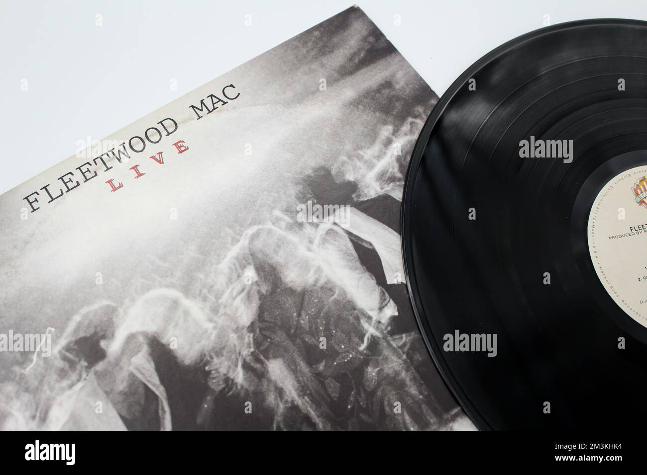 Rock et soft rock groupe, Fleetwood Mac album musique sur vinyle disque LP. Intitulé: Live Fleetwood Mac album couverture sur vinyle record LP Banque D'Images