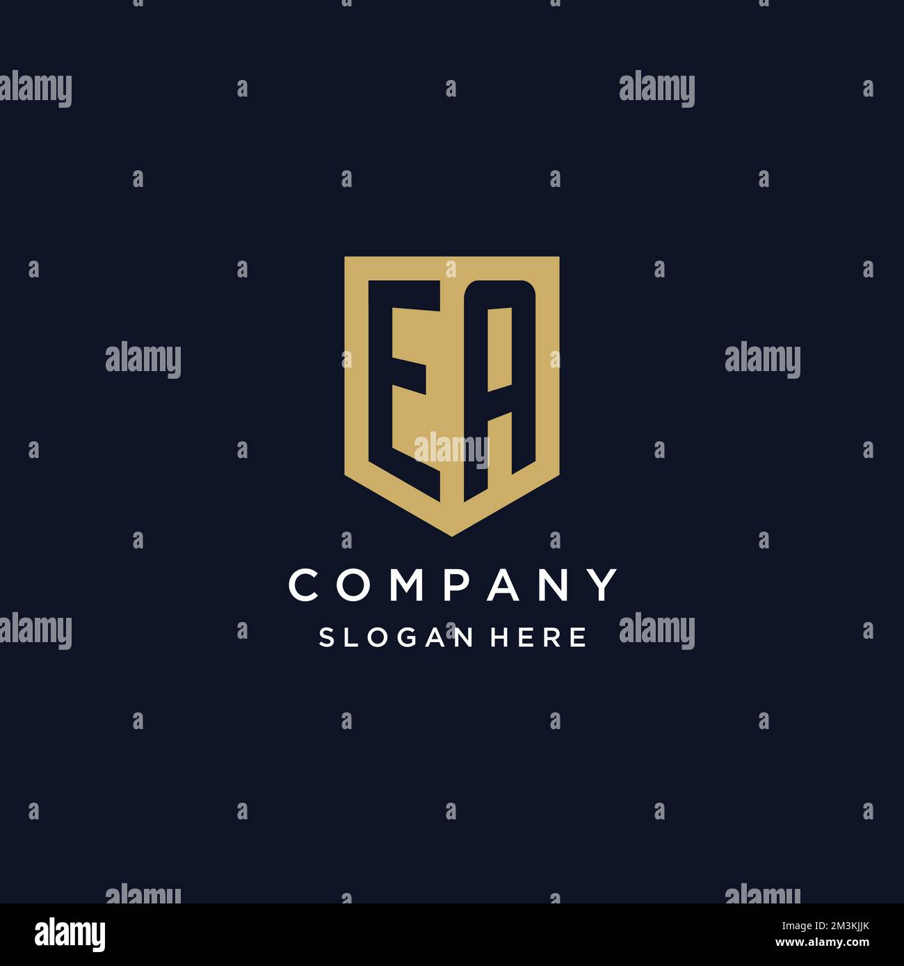 Logo initiales EA monogramme avec modèle d'icône de bouclier Illustration de Vecteur