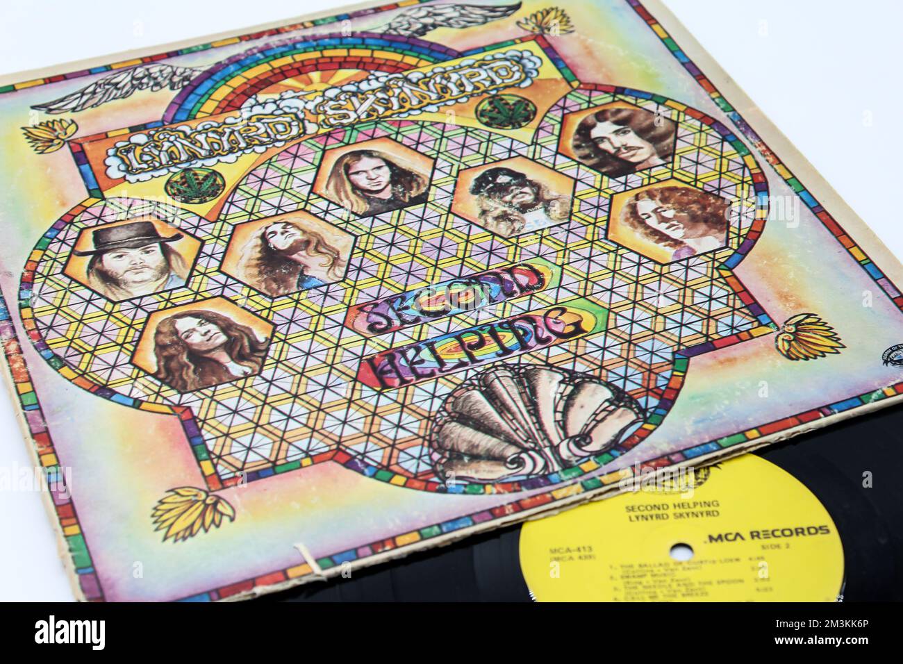 Country, boogie rock et le groupe de rock sudiste, Lynyrd Skynyrd Music album sur disque vinyle LP. Intitulé : deuxième couverture d'album d'aide Banque D'Images