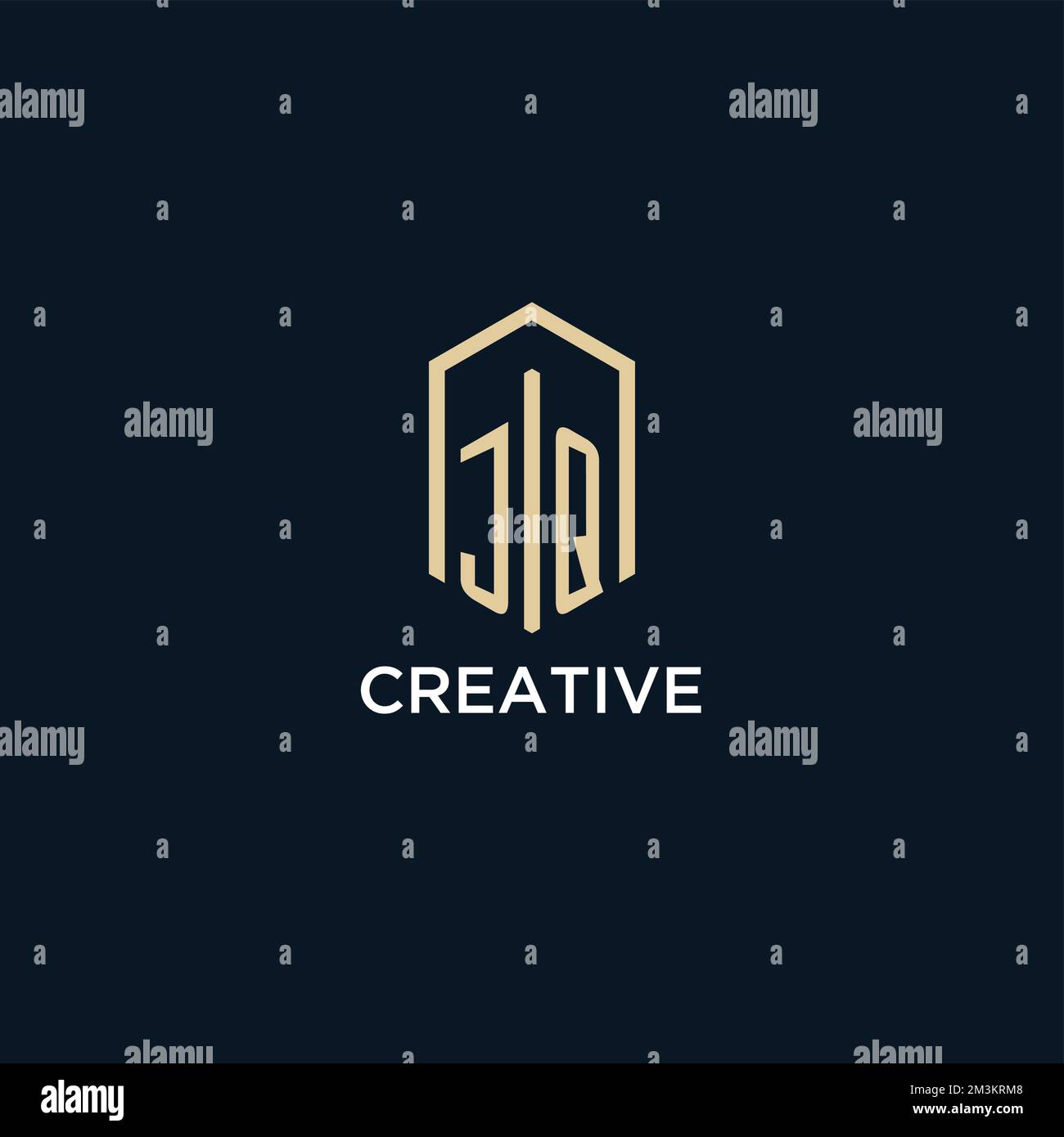 JQ logo monogramme initial avec style de forme hexagonale, logo immobilier design idées inspiration vecteur Illustration de Vecteur