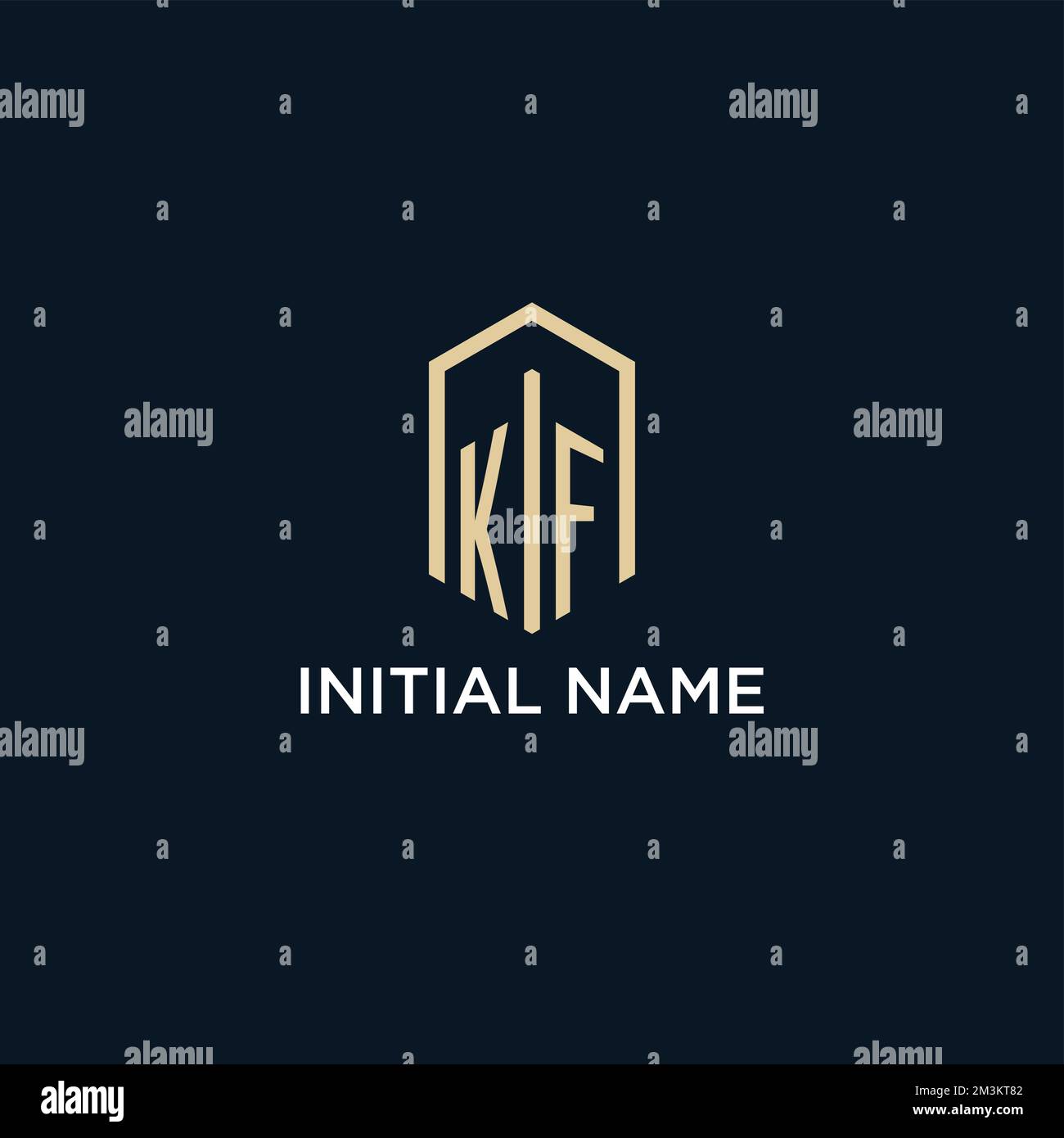 KF logo monogramme initial avec style de forme hexagonale, logo immobilier design idées vecteur d'inspiration Illustration de Vecteur