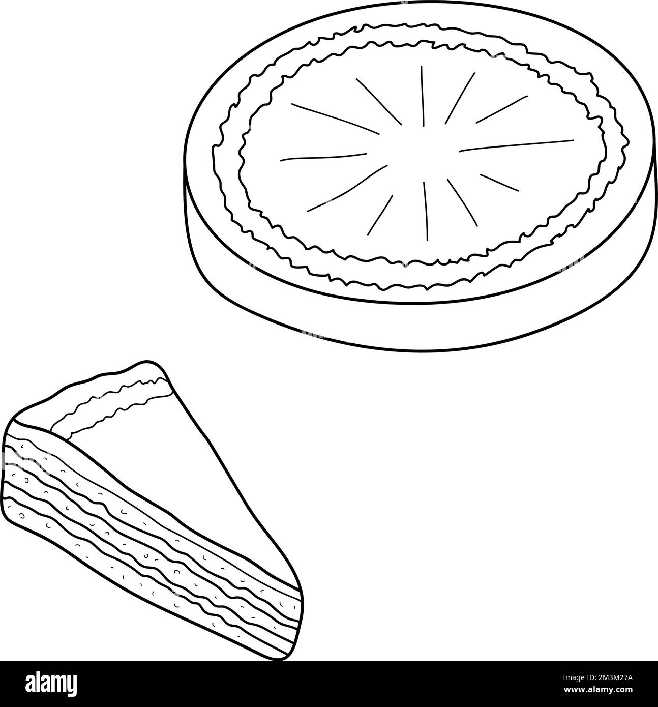 Le gâteau à la purée de Torta ou à la purée de Garash est un type de gâteau au chocolat. Cuisine traditionnelle bulgare. Illustration vectorielle dessinée à la main. Élément design pour menu café, bis Illustration de Vecteur