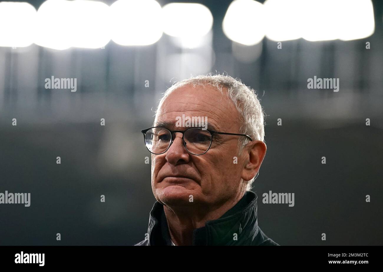 Photo du dossier datée du 21-01-2022 de Claudio Ranieri. Watford a mis à sac le directeur Claudio Ranieri après seulement 16 semaines en charge. Date de publication : vendredi 16 décembre 2022. Banque D'Images