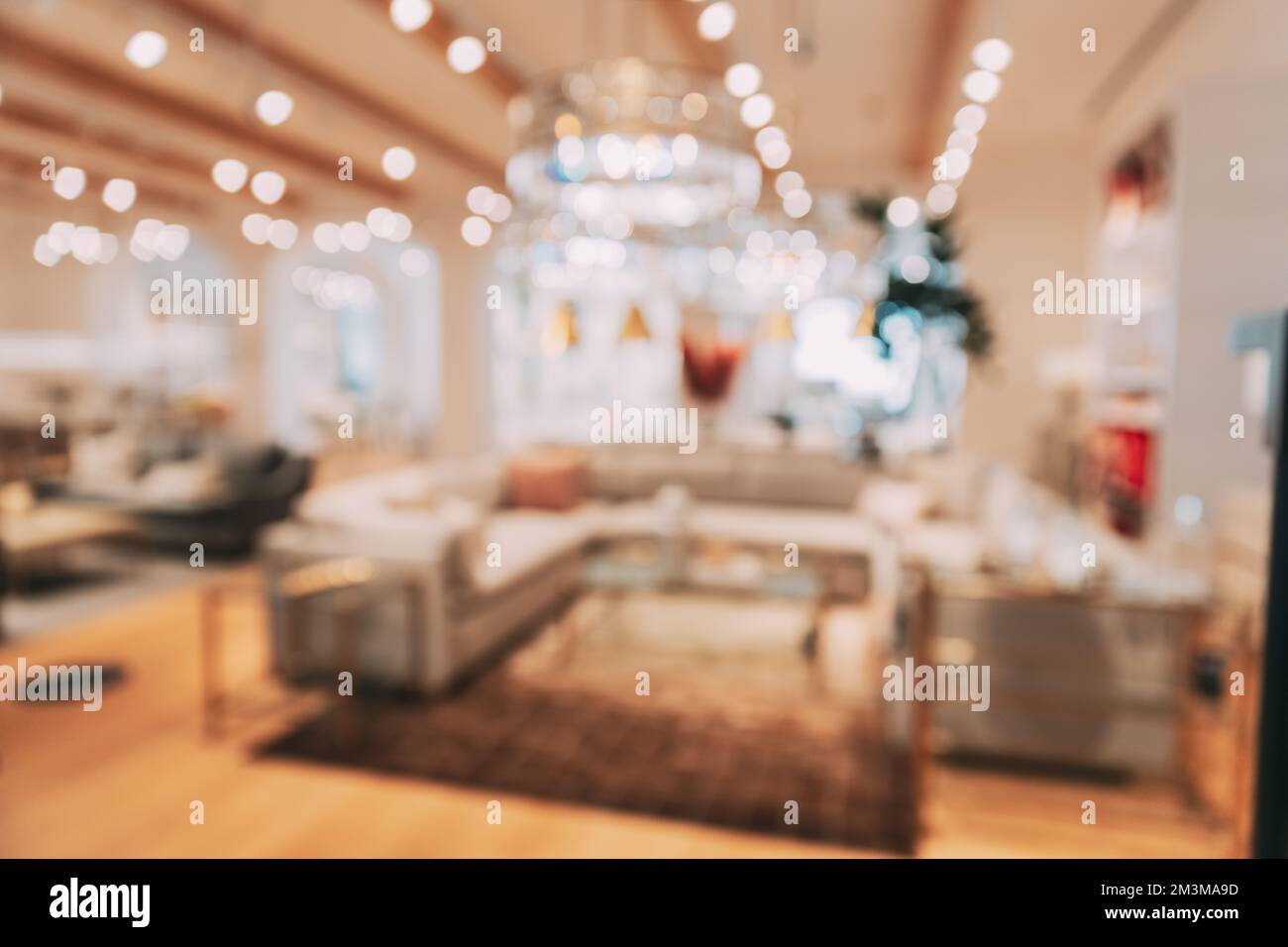 Accessoires pour la maison et produits ménagers dans le magasin du centre commercial. Vue des accessoires pour la maison pour le salon dans la boutique de mode. Canapé avec Banque D'Images