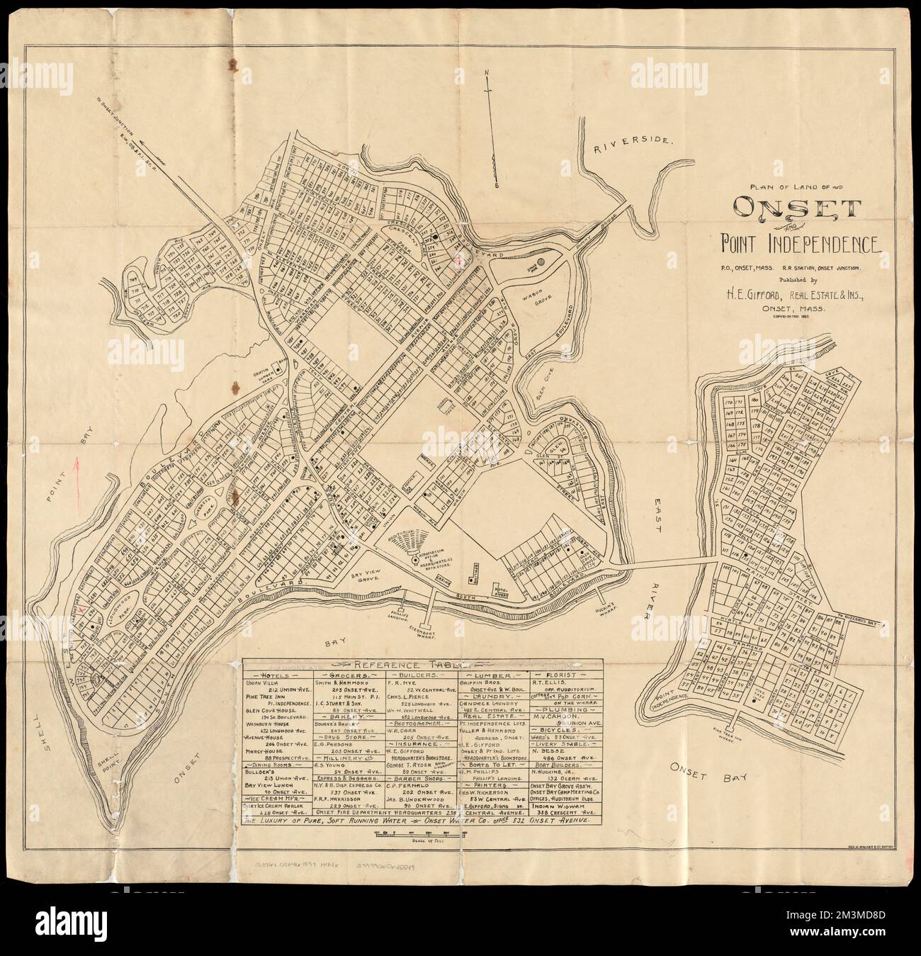 Plan de terre de début et point Independence , propriété immobilière, Massachusetts, début, cartes, Immobilier, Massachusetts, Wareham, Maps, Onset Mass., Cartes, Wareham Mass., cartes Norman B. Leventhal Map Center Collection Banque D'Images