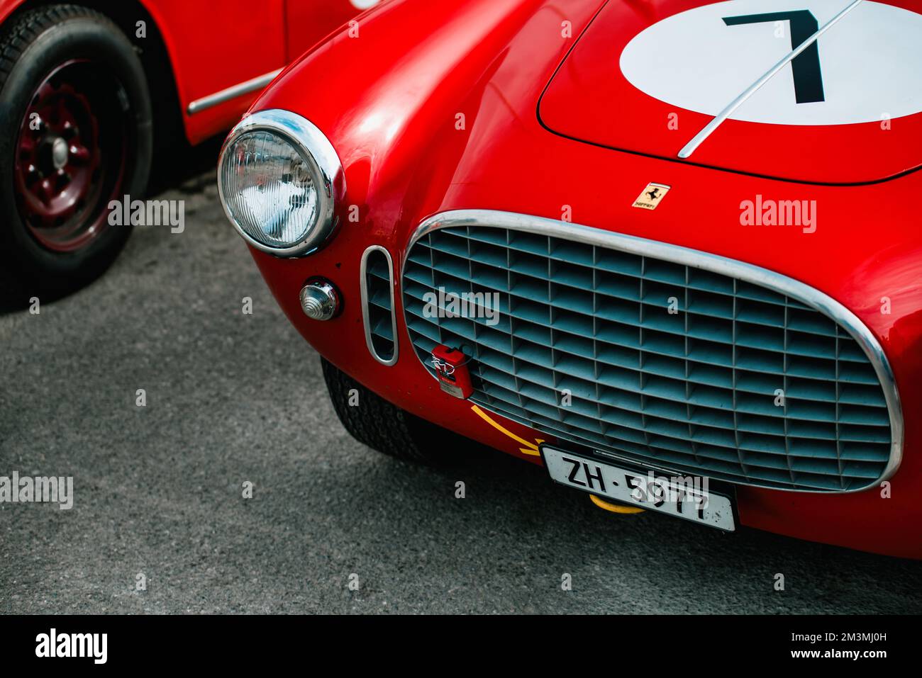 1952 Ferrari 225S Vignale Berlinetta en rouge - vue de détail avant Banque D'Images