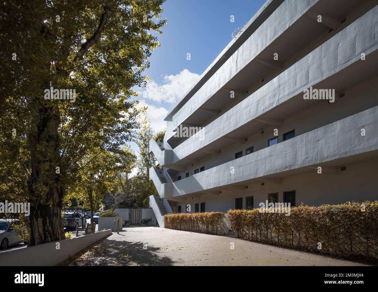 Londres, Angleterre, Royaume-Uni - immeuble Isokon par Wells Coates (rénové par Avanti Architects) Banque D'Images