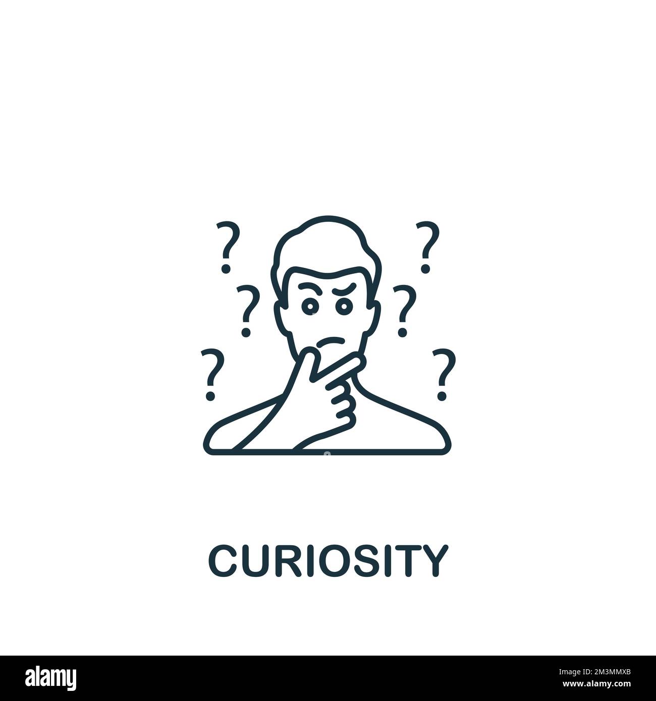 Icône curiosité. Icône monochrome simple Life Skills pour les modèles, la conception Web et les infographies Illustration de Vecteur