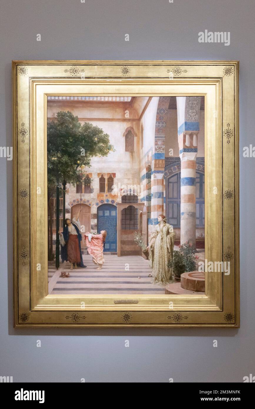 Frederic, Lord Leighton, Old Damas, huile sur toile, est en vente à Sotheby's December Old Master Evening sale. Il est estimé à 1,8 GBP- Banque D'Images