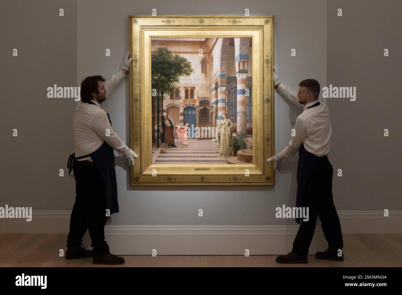 Frederic, Lord Leighton, Old Damas, huile sur toile, est en vente à Sotheby's December Old Master Evening sale. Il est estimé à 1,8 GBP- Banque D'Images