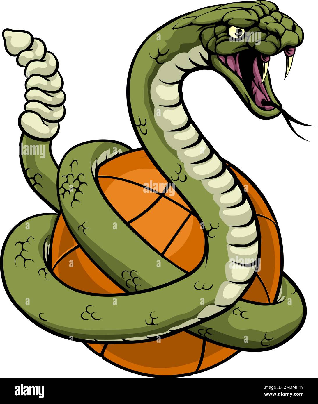 Mascotte de l'équipe de sports pour animaux de basket-ball Rattlesnake Illustration de Vecteur