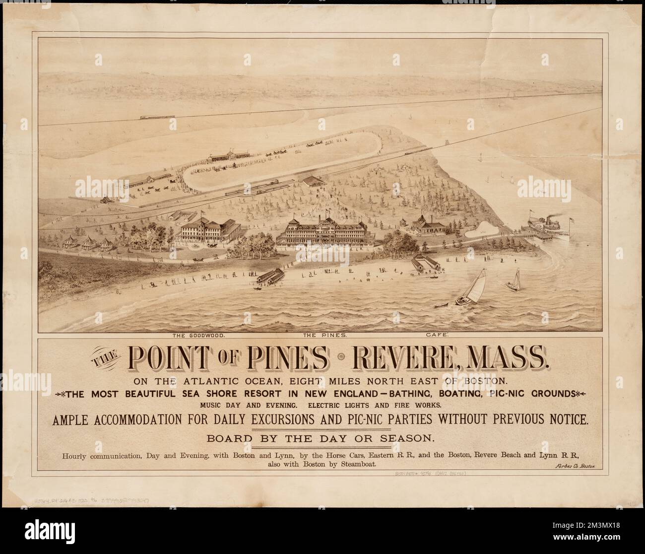 The point of Pines, Revere, Mass : sur l'océan Atlantique, à 13 kilomètres au nord-est de Boston : la plus belle station balnéaire de Nouvelle-Angleterre, baignade, canotage, pic-nic Grounds , Revere Mass., Vues aériennes Norman B. Leventhal Map Center Collection Banque D'Images