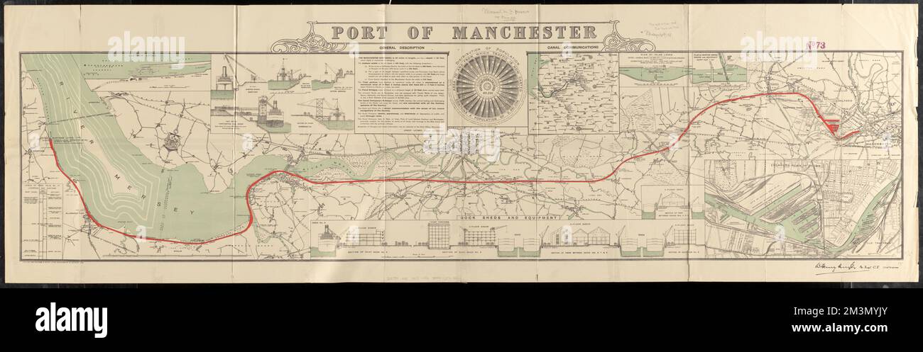 Port de Manchester , Docks, Angleterre, Manchester, œuvres d'art, Manchester Ship Canal England, cartes Norman B. Leventhal Map Center Collection Banque D'Images