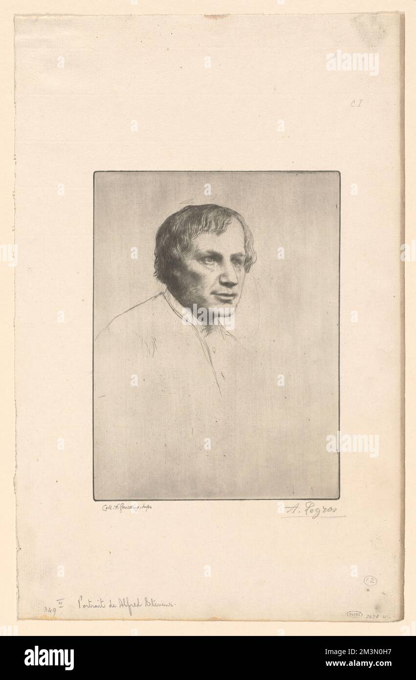 Portrait d'Alfred Stevens , Peintres Artists, Stevens, Alfred, 1823-1906, Alphonse Legros (1837-1911) Banque D'Images