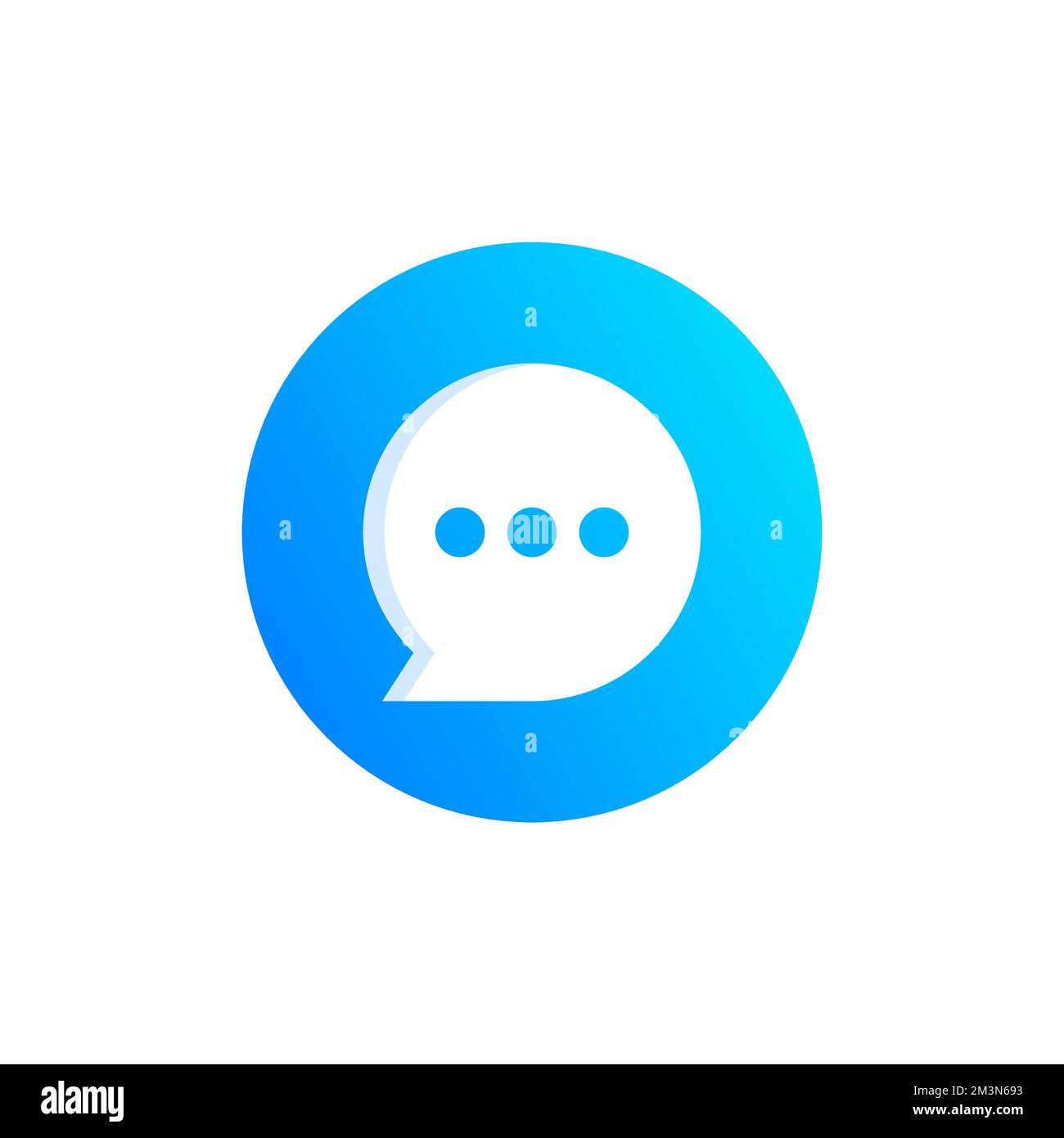 Design de l'icône de chat. Concept du logo Messenger. Icône bleue du bouton de discussion. Icône de l'application de messagerie mobile sur les réseaux sociaux. Illustration vectorielle moderne et colorée Illustration de Vecteur