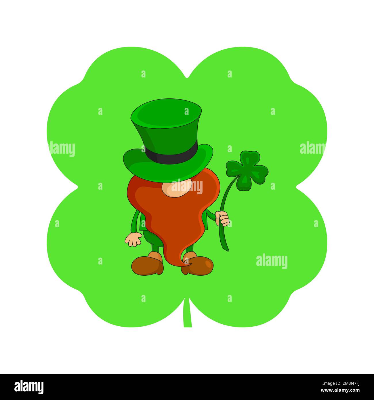 St. Symbole de la fête de Patrick. Leprechun et trèfle à quatre feuilles. Illustration vectorielle. Illustration de Vecteur