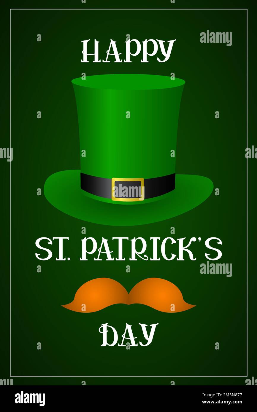 CARTE de vœux verticale DE SAINT PATRICK. Illustration vectorielle. Illustration de Vecteur