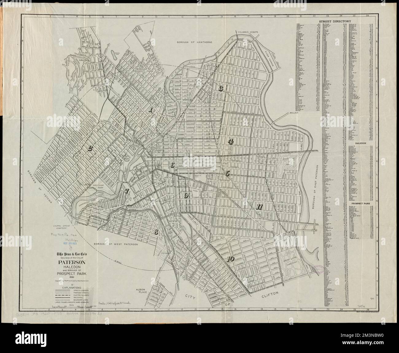 La nouvelle carte de la ville de Paterson, Haledon et le quartier de