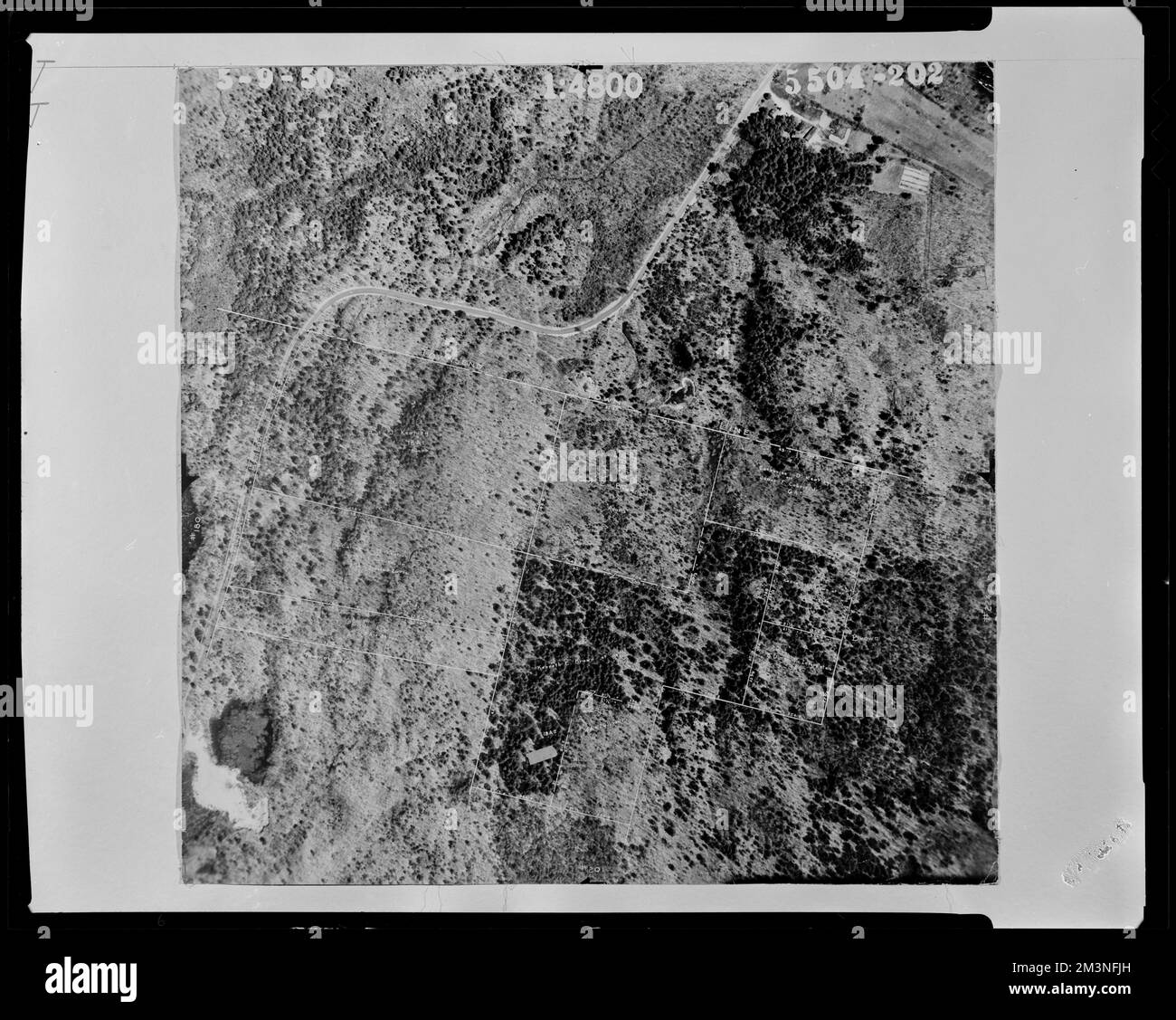 Propriétés près de l'intersection de Townsend Harbour Road et de la ligne de ville de Townsend , subdivision de terrain. Lunenburg Massachusetts 1950 carte aérienne Banque D'Images