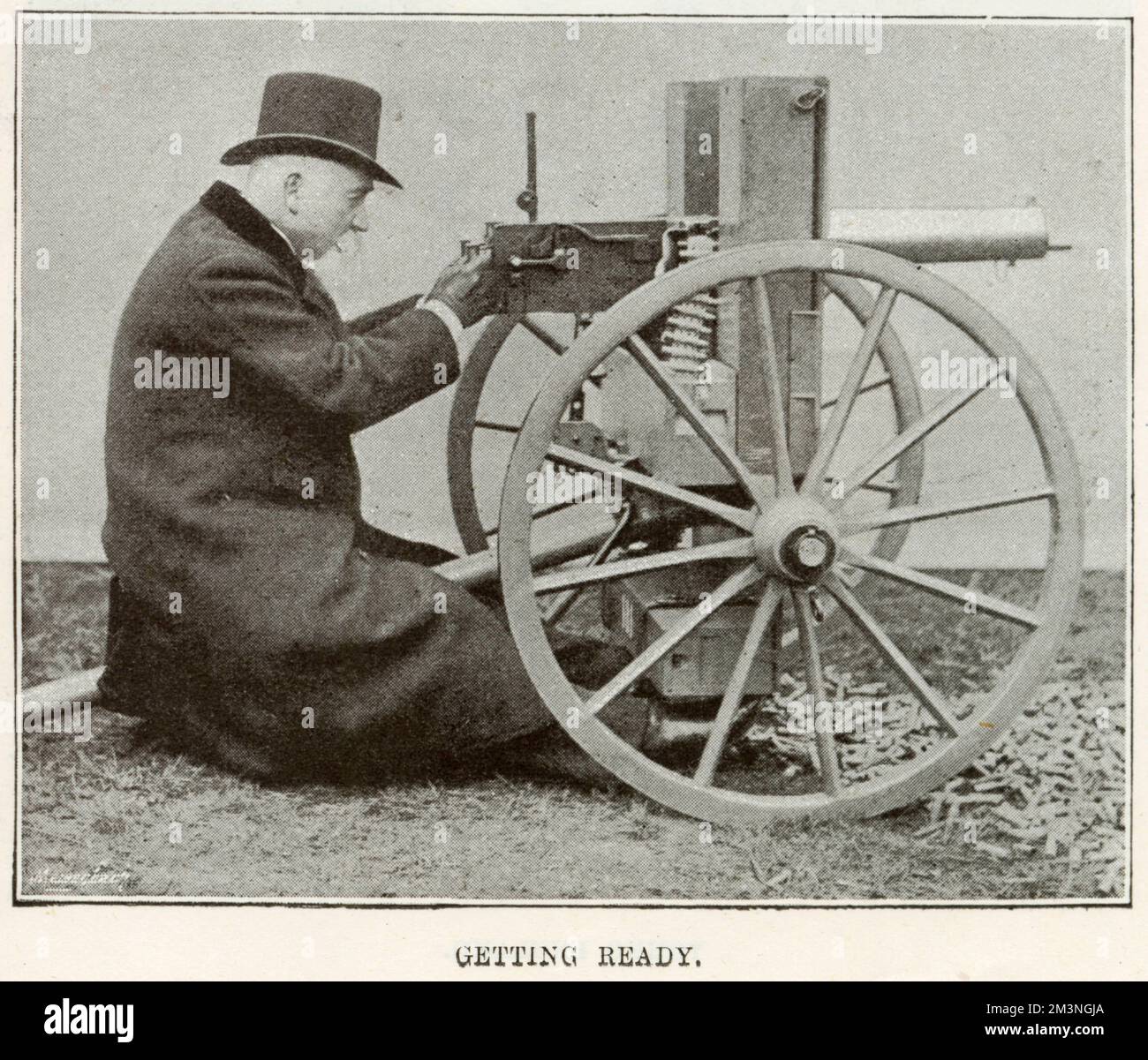 Maxim et sa mitrailleuse Banque D'Images