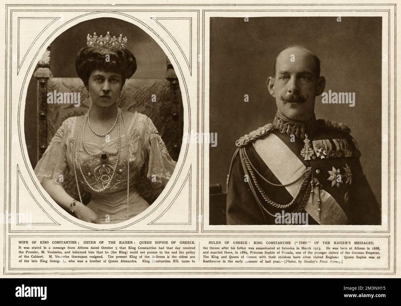 La reine Sophie de Grèce (1870 – 1932) sœur cadette de Guillaume II, empereur allemand, et petite-fille de la reine Victoria de Grande-Bretagne et du roi Constantine I (1868 – 1923). Banque D'Images