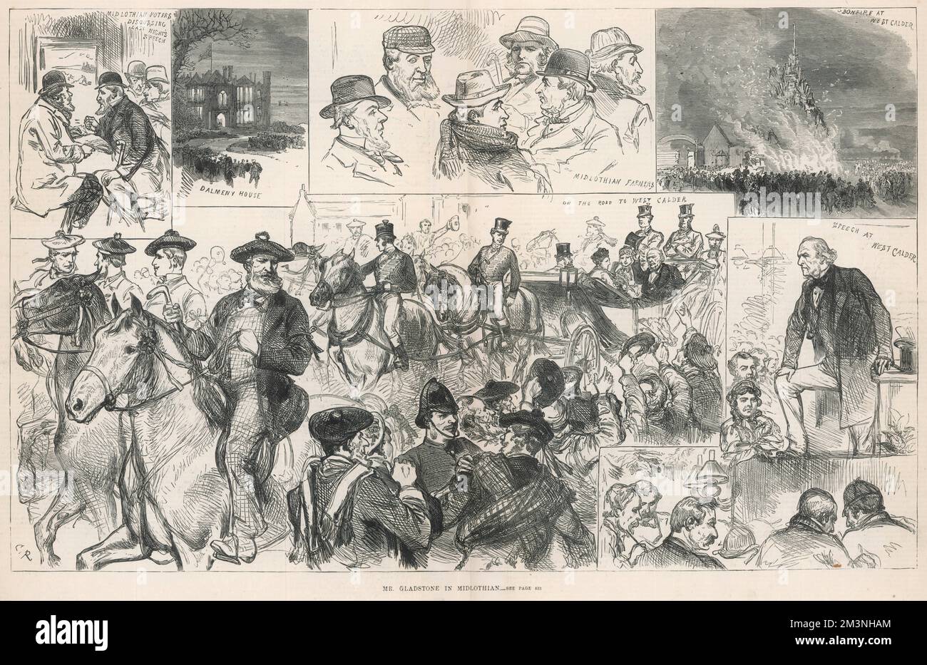 Gladstone et la campagne de Midlothian Banque D'Images