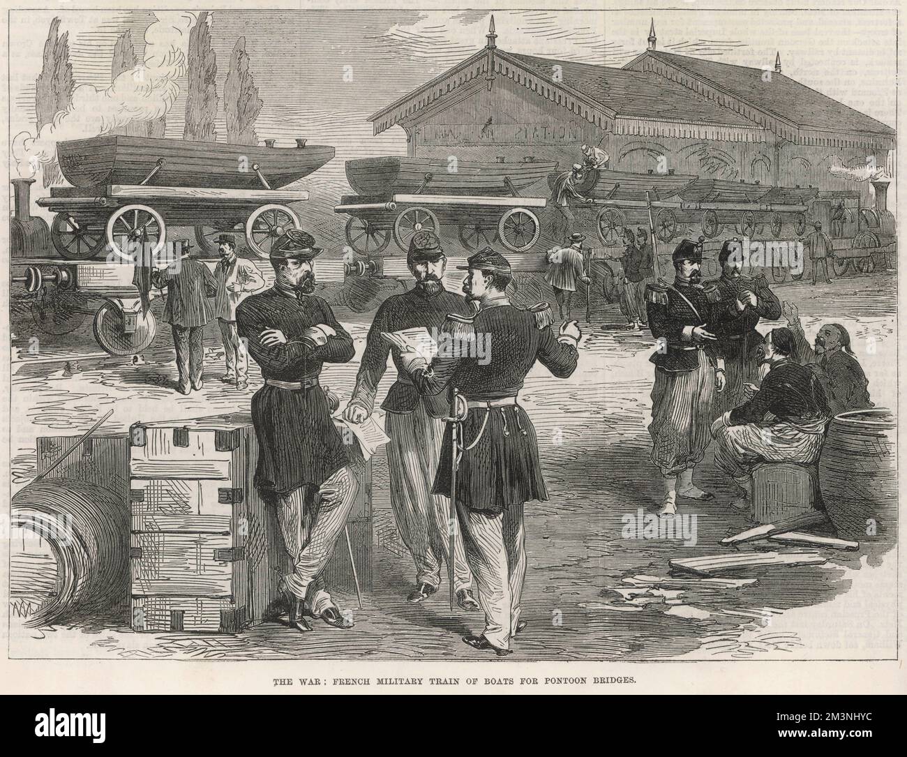 Guerre franco-prussienne / train militaire français Banque D'Images