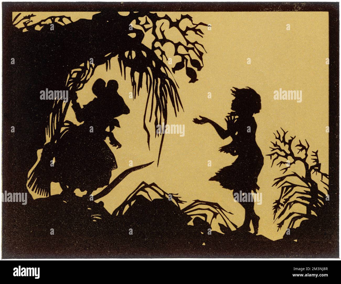 Thumbelina supplie la souris de champ pour de la nourriture Banque D'Images