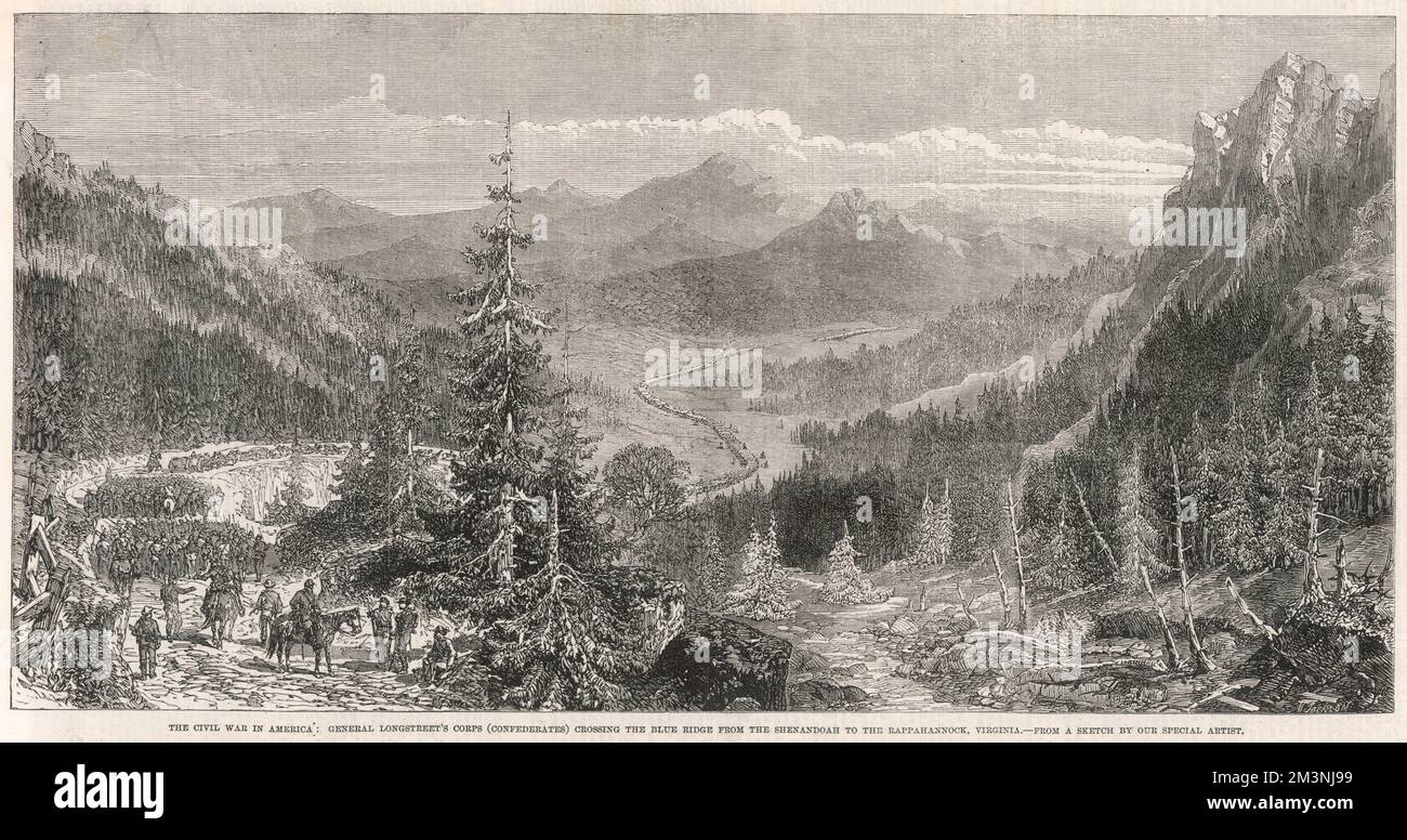 Traverser la Shenandoah, guerre civile américaine Banque D'Images