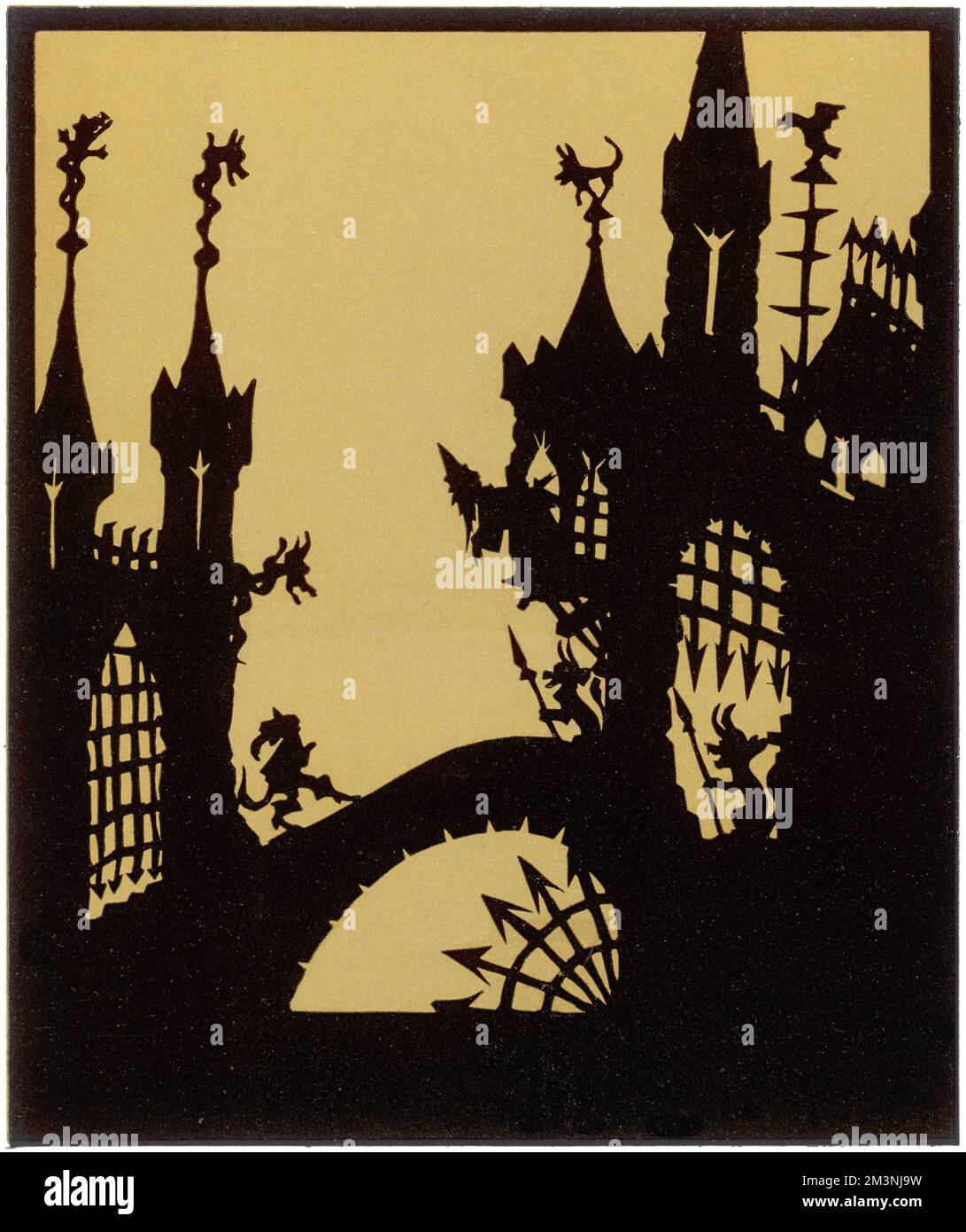 Puss In Boots entre dans le château du magicien riche Banque D'Images