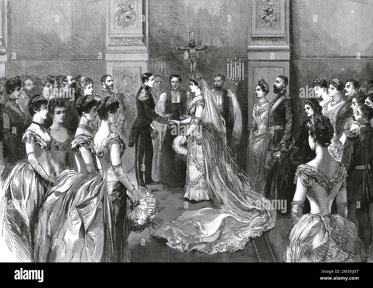 Le mariage de la princesse Irene de Hesse (1866-1953) au prince Heinrich (Henry) de Prusse (1862-1929) le 24th mai 1888 au palais de Charlottenburg, à Berlin. Date: 1888 Banque D'Images