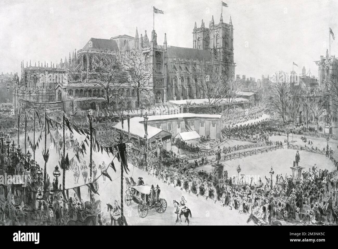 Mariage royal 1934 - la scène sur la place du Parlement Banque D'Images