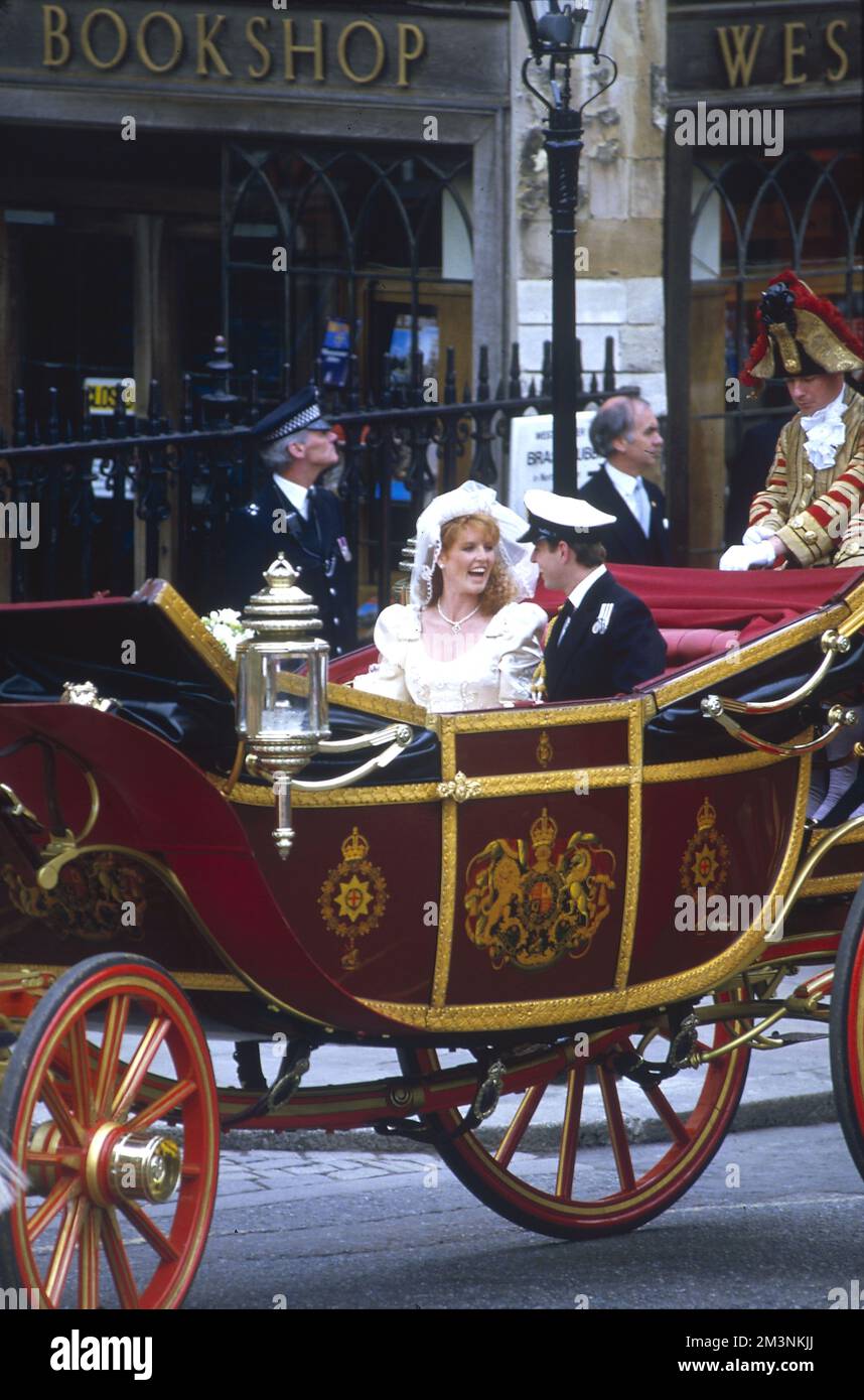 Mariage royal 1986 - vient de se marier Banque D'Images