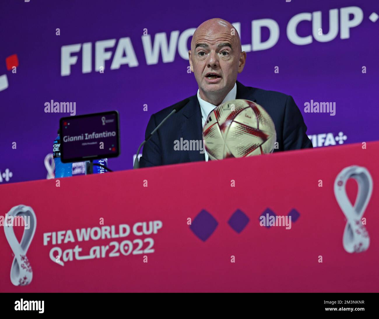 Doha, Qatar. 16th décembre 2022. Gianni Infantino, Président de la FIFA, lors de la coupe du monde de la FIFA, Qatar. , . (Heuler Andrey/SPP) crédit: SPP Sport presse photo. /Alamy Live News Credit: SPP Sport Press photo. /Alamy Live News Banque D'Images