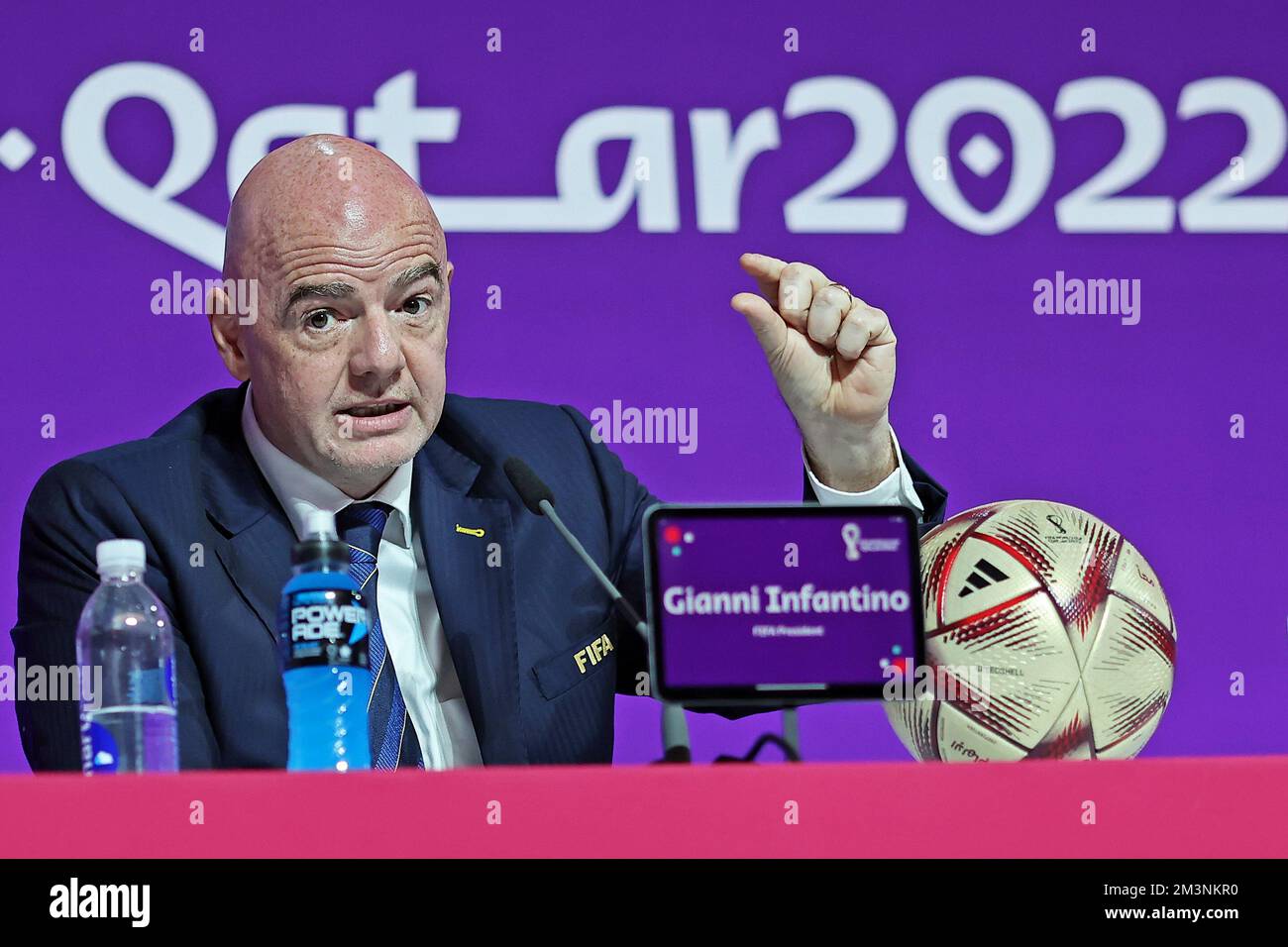 Doha, Qatar. 16th décembre 2022. Gianni Infantino, Président de la FIFA, lors de la coupe du monde de la FIFA, Qatar. , . (Heuler Andrey/SPP) crédit: SPP Sport presse photo. /Alamy Live News Credit: SPP Sport Press photo. /Alamy Live News Banque D'Images