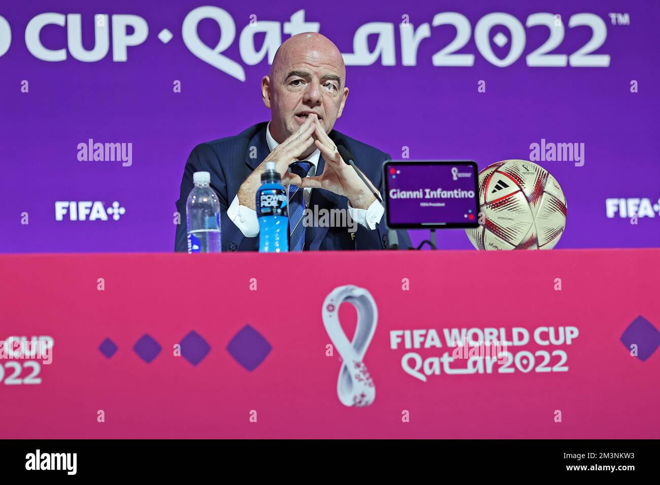 Doha, Qatar. 16th décembre 2022. Gianni Infantino, Président de la FIFA, lors de la coupe du monde de la FIFA, Qatar. , . (Heuler Andrey/SPP) crédit: SPP Sport presse photo. /Alamy Live News Credit: SPP Sport Press photo. /Alamy Live News Banque D'Images