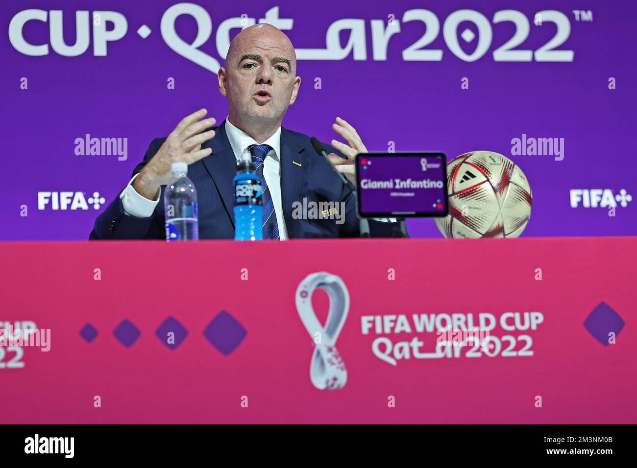 Doha, Qatar. 16th décembre 2022. Gianni Infantino, Président de la FIFA, lors de la coupe du monde de la FIFA, Qatar. , . (Heuler Andrey/SPP) crédit: SPP Sport presse photo. /Alamy Live News Credit: SPP Sport Press photo. /Alamy Live News Banque D'Images
