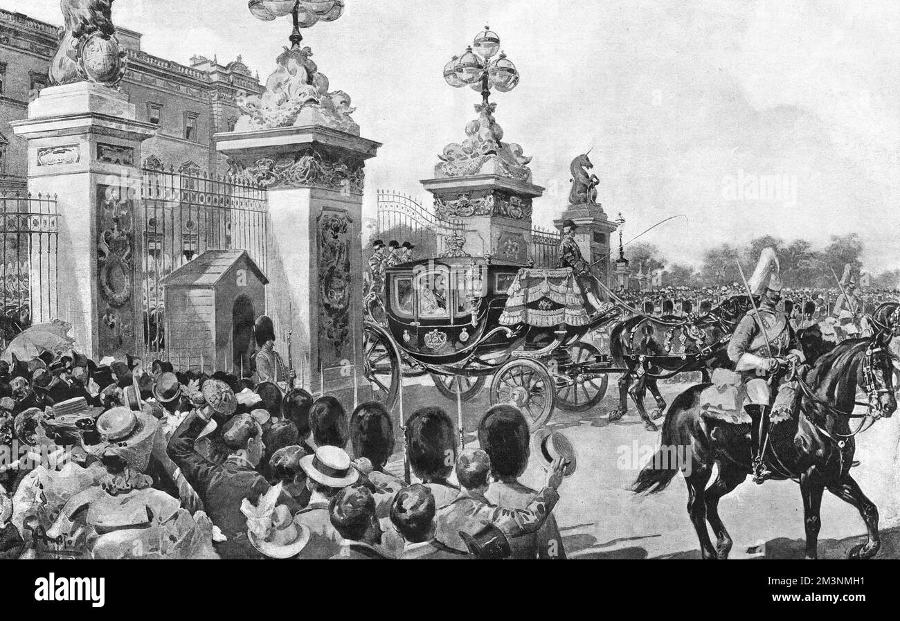 Mariage royal 1896 - départ de Buckingham Palace Banque D'Images