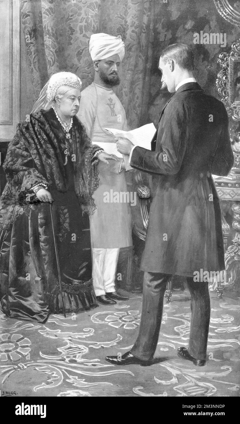 Reine Victoria et Munshi Abdul Karim, 1900 Banque D'Images