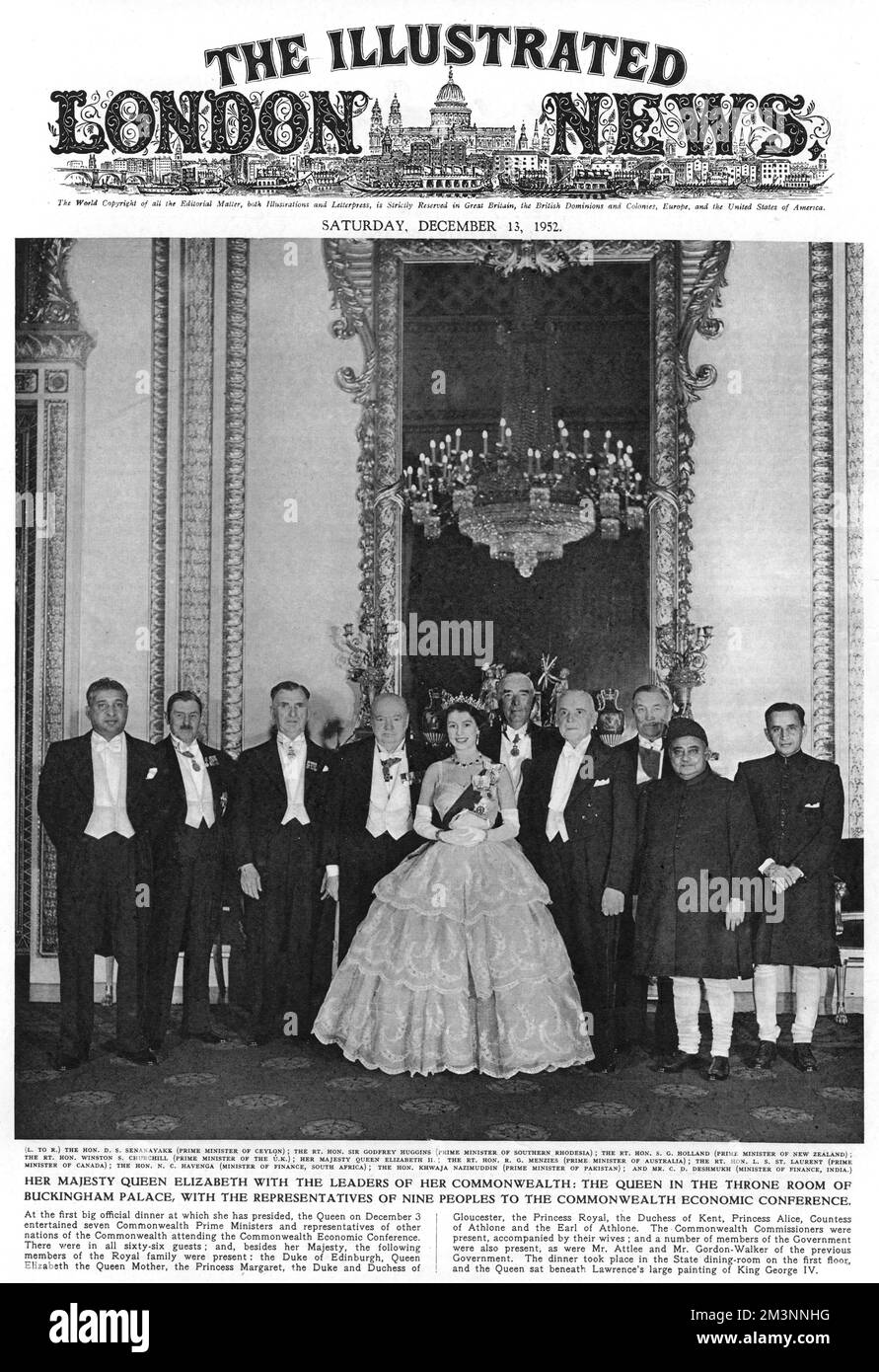 La reine Elizabeth II avec les dirigeants du Commonwealth Banque D'Images