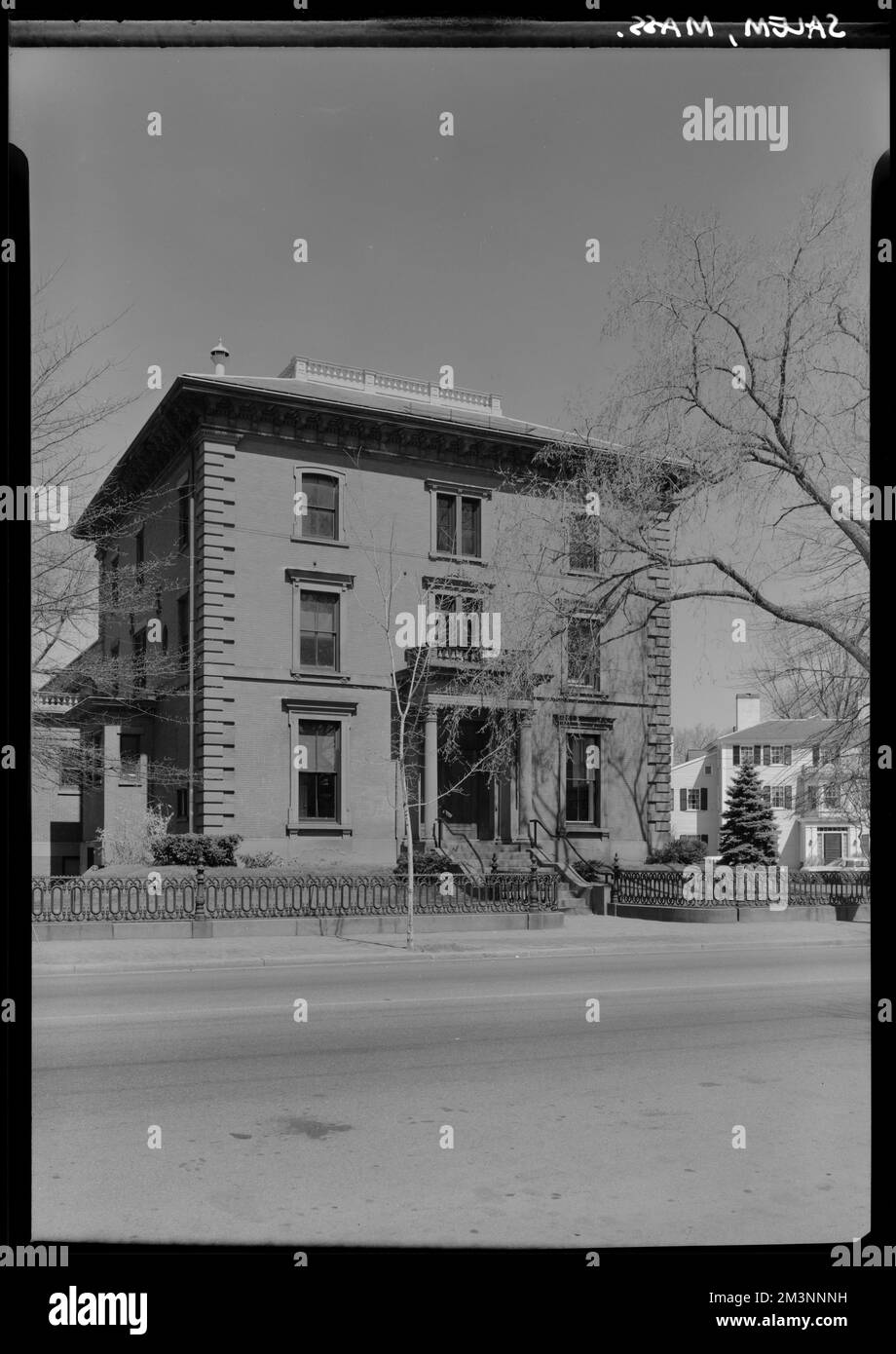 Bibliothèque publique , Architecture, bibliothèques publiques. Collection de négatifs photographiques Samuel Chamberlain Banque D'Images