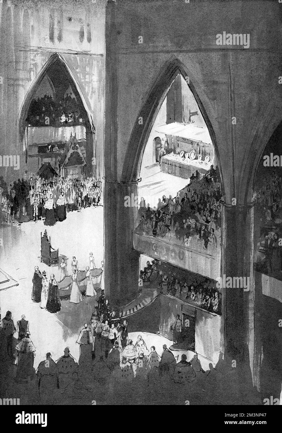 Deaprture de la Reine, couronnement 1953 Banque D'Images