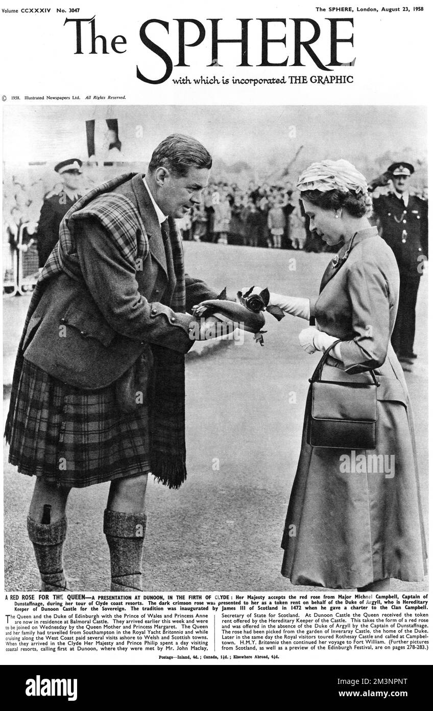 Reine Elizabeth II - présentation à Dunoon Banque D'Images