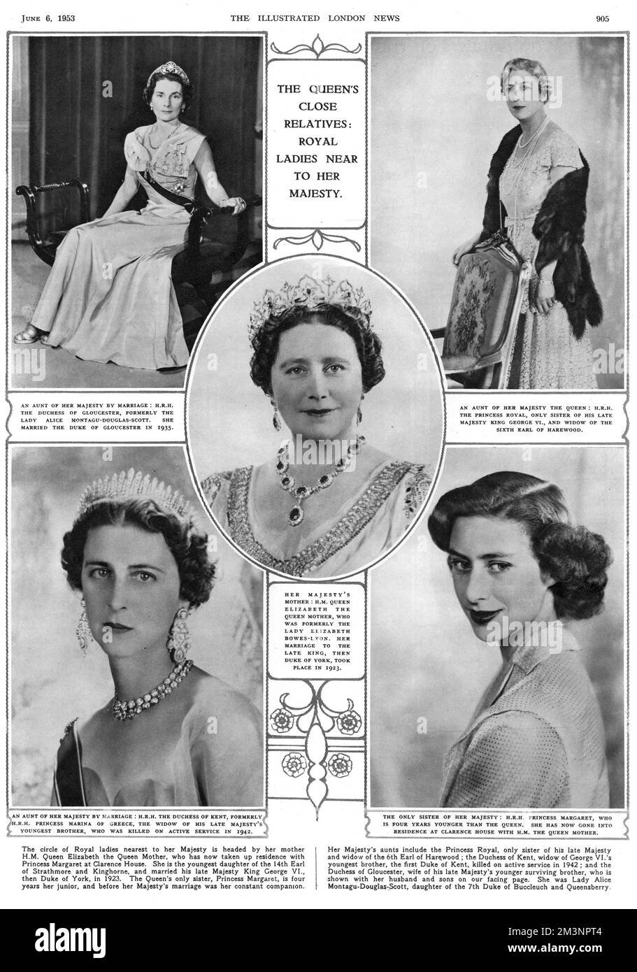 Les proches parents de la reine Elizabeth II Banque D'Images