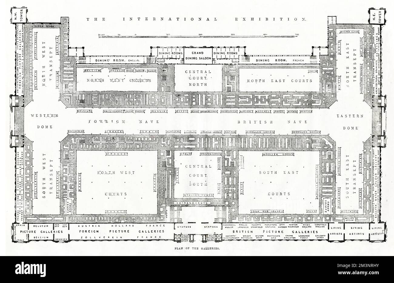 Plans de galeries à l'International of 1862, ou exposition Great London, tenue à South Kensington, Londres. Date: 1862 Banque D'Images