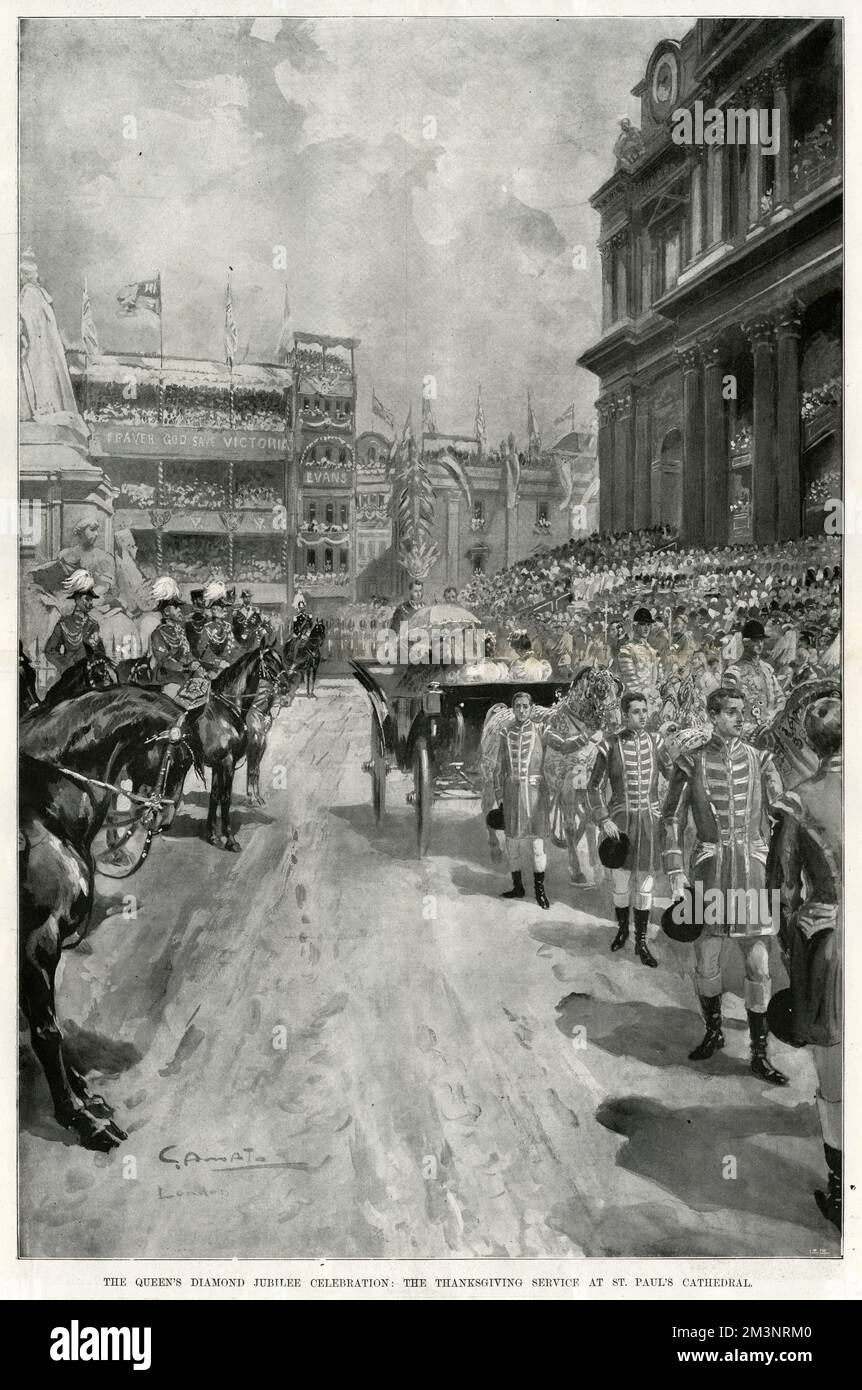 Jubilé de diamant de la Reine Victoria 1897 – à l'extérieur de St Paul's. Banque D'Images