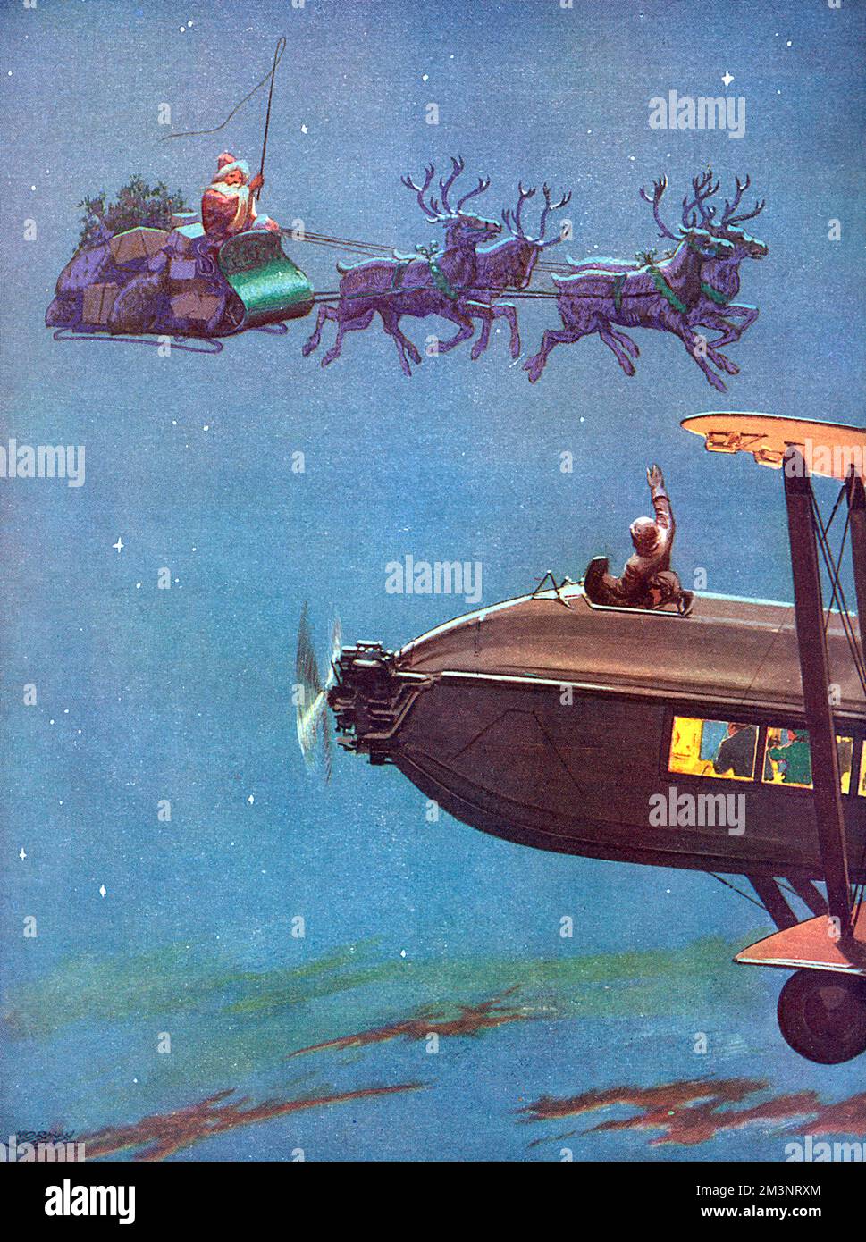 Christmas Eve on the Airway par Norman Keene Banque D'Images