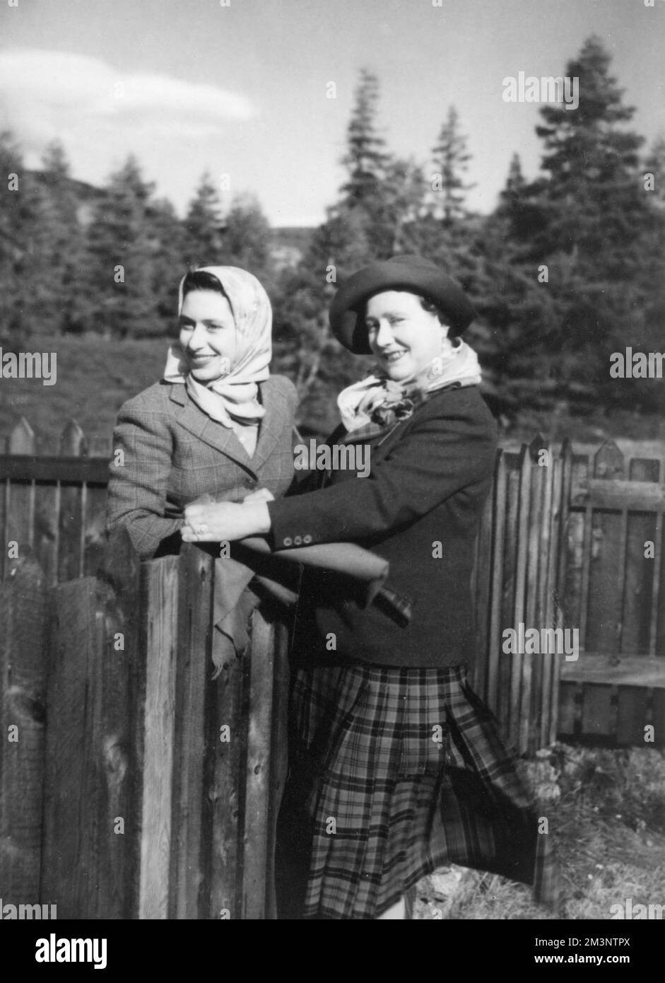 Princesse Margaret avec la reine mère Banque D'Images